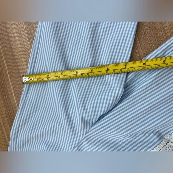 Boden Blue White Stripe Lace Blouse Women US 6 100% Cotton Cottagecore Top Boho - Picture 10 of 10